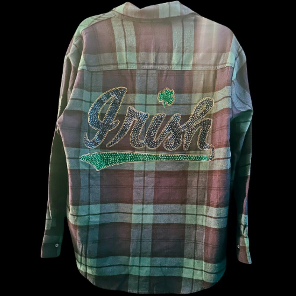 Notre Dame Irish Rhinestone Flannel